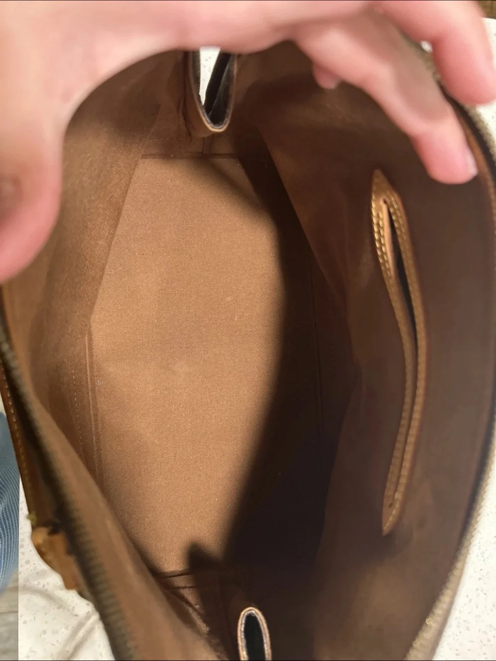 Louis Vuitton Monogram Alma Satchel in Brown and Tan
